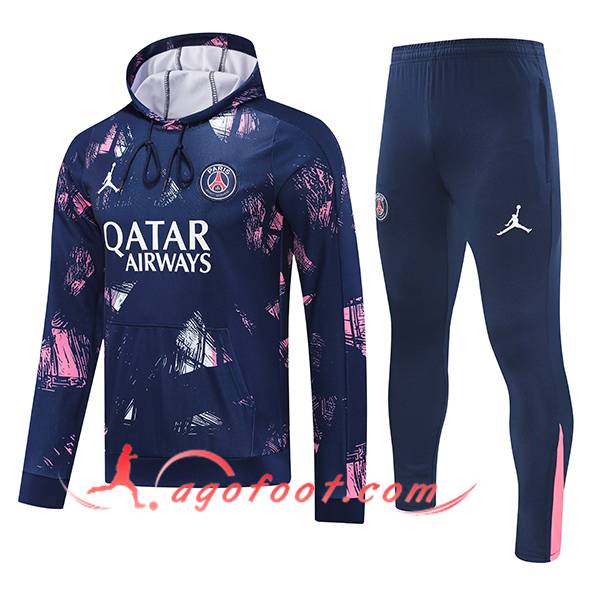 Ensemble Survetement Veste A Capuche PSG Pourpre/Rose 2024/2025