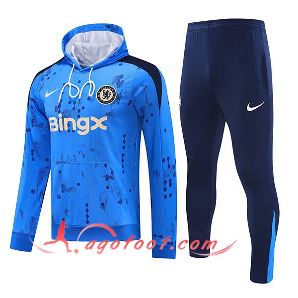 Ensemble Survetement Veste A Capuche FC Chelsea Bleu 2024/2025