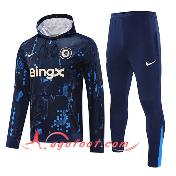Ensemble Survetement Veste A Capuche FC Chelsea Bleu Foncé 2024/2025