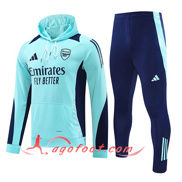 Ensemble Survetement Veste A Capuche Arsenal Bleu 2024/2025