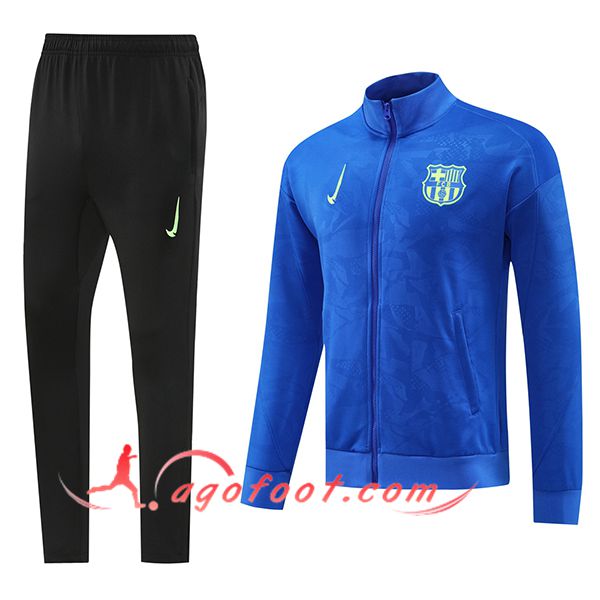 Ensemble Survetement de Foot Veste Foot FC Barcelone Bleu 2024/2025