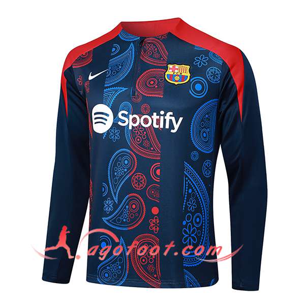 Sweatshirt Training FC Barcelone Bleu/Rouge 2024/2025 -02