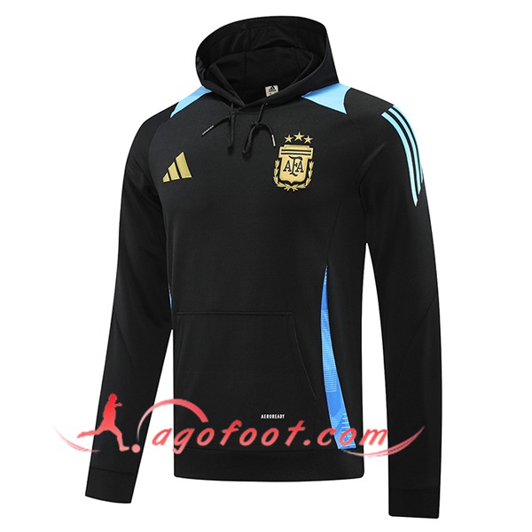 Sweatshirt Training Capuche Argentine Bleu/Noir 2024/2025