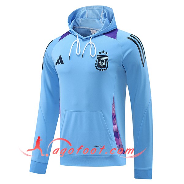 Sweatshirt Training Capuche Argentine Bleu/Pourpre 2024/2025
