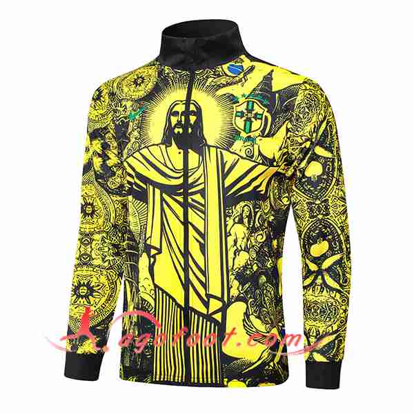 Veste Foot Brésil Jaune/Noir 2024/2025