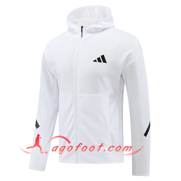 Veste A Capuche Adidas Blanc/Noir 2024/2025