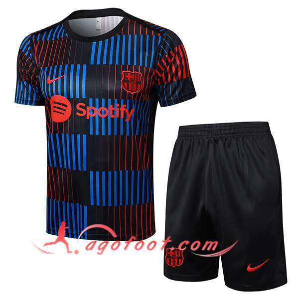 Ensemble Training T-Shirts FC Barcelone Noir/Bleu/Rouge 2024/2025 -03