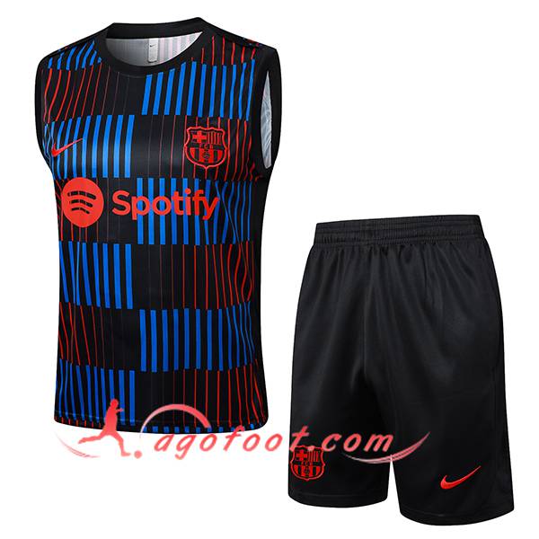 Ensemble Training Debardeur FC Barcelone Noir/Bleu/Rouge 2024/2025
