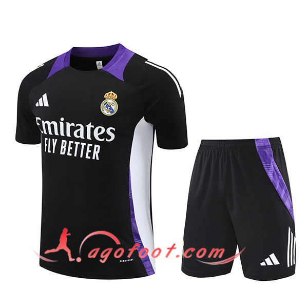 Ensemble Training T-Shirts Real Madrid Noir/Blanc/Pourpre 2024/2025