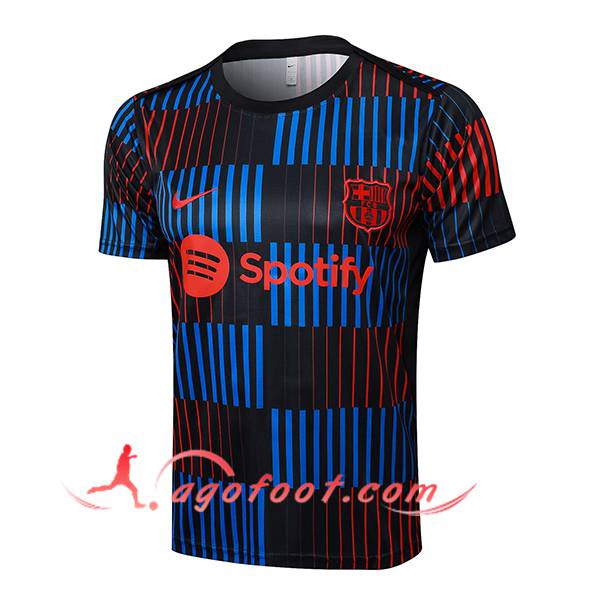 Training T-Shirts FC Barcelone Noir/Bleu/Rouge 2024/2025 -03