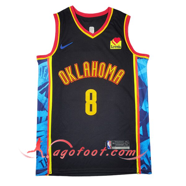 Maillot Oklahoma City Thunder (WILLIAMS #8) 2024/25 Noir/Jaune/Bleu