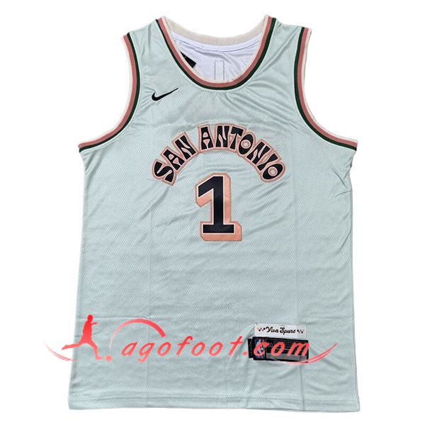Maillot San Antonio Spurs (WEMBANYAMA #1) 2024/25 Blanc/Orange/Noir