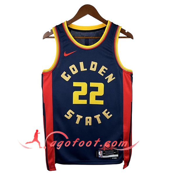Maillot Golden State Warriors (WIGGINS #22) 2024/25 Noir/Rouge/Jaune