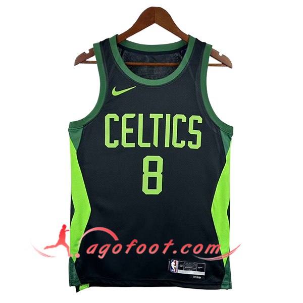 Maillot Boston Celtics (PORZINGIS #8) 2024/25 Noir/Vert -02