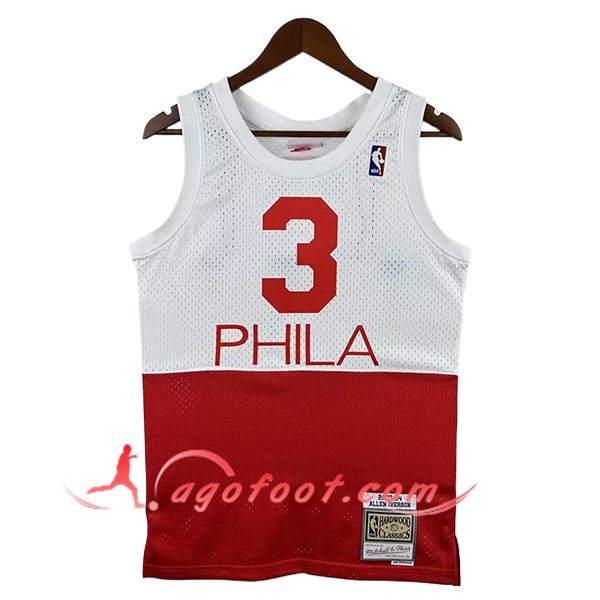 Maillot Philadelphia 76ers (IVERSON #3) 2023/24 Blanc/Rouge