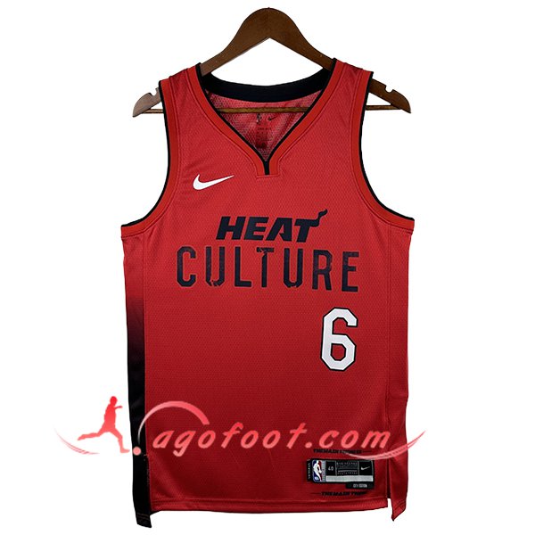 Maillot Miami Heat (JAMES #6) 2024/25 Rouge/Noir
