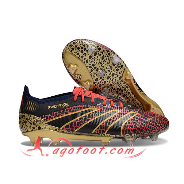 Adidas Chaussures de Foot Predator Elite FG Noir/Jaune/Rouge
