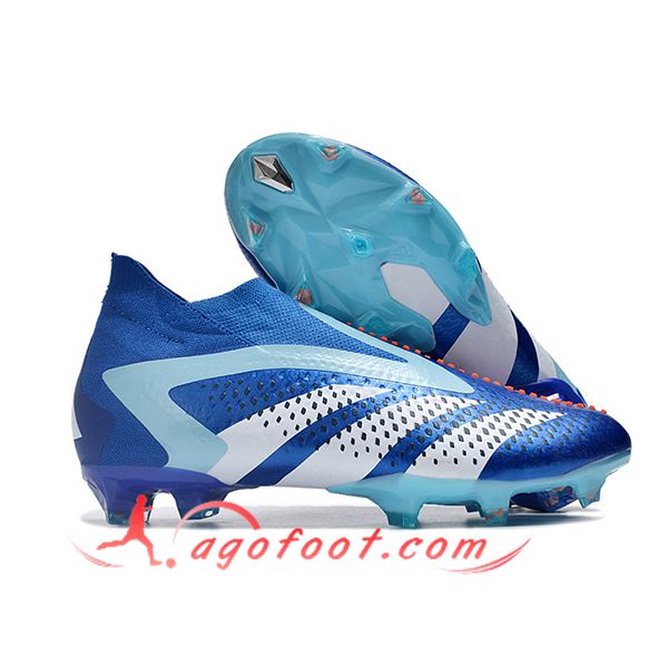 Adidas Chaussures de Foot PREDATOR ACCURACY+ FG BOOTS Bleu/Blanc -02