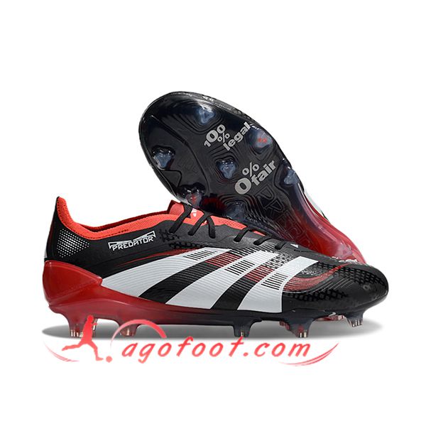 Adidas Chaussures de Foot 25 Predator Elite FG Noir/Rouge/Blanc
