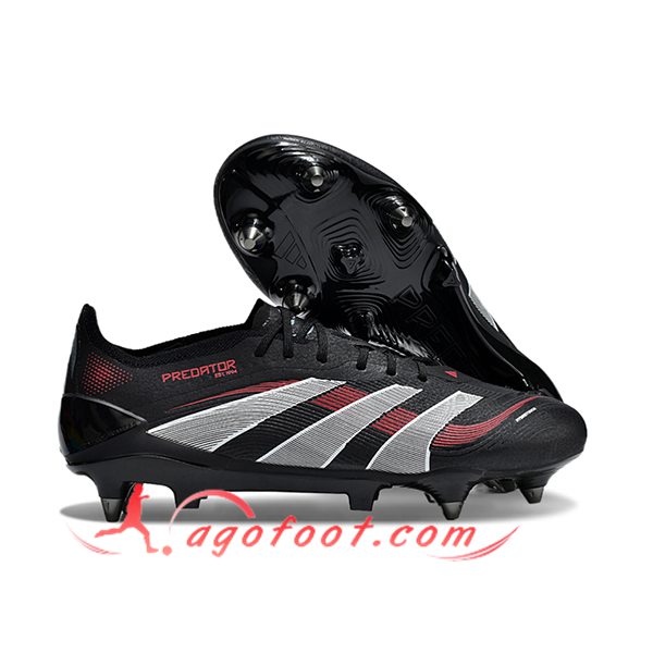 Adidas Chaussures de Foot 25 Predator Elite SG Noir/Gris/Rouge