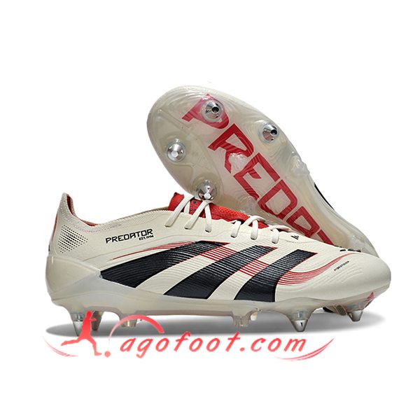 Adidas Chaussures de Foot 25 Predator Elite SG Blanc/Noir/Rouge