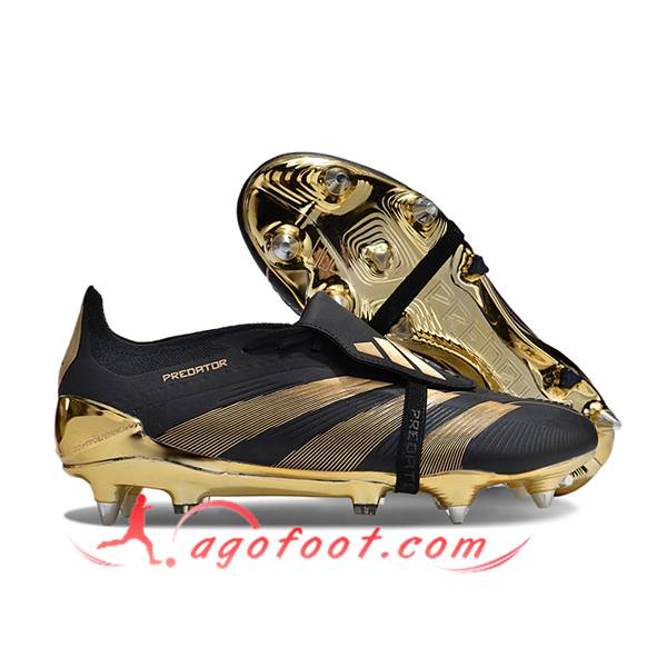 Adidas Chaussures de Foot Predator Elite Tongue SG Noir/Jaune -02