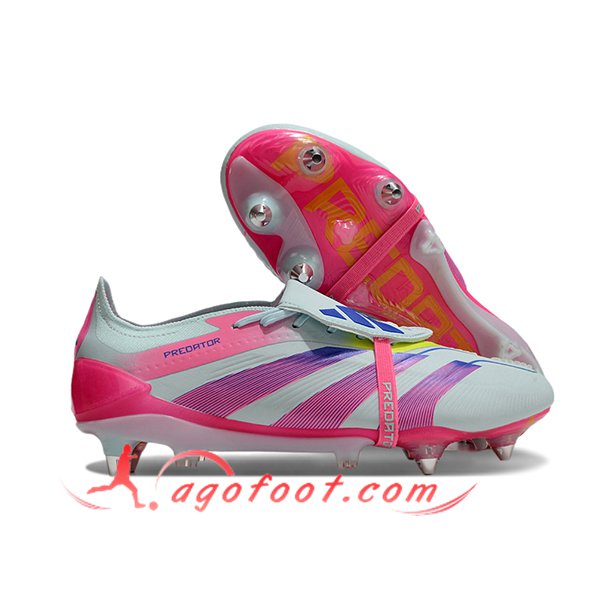 Adidas Chaussures de Foot Predator Elite Tongue SG Gris/Rose