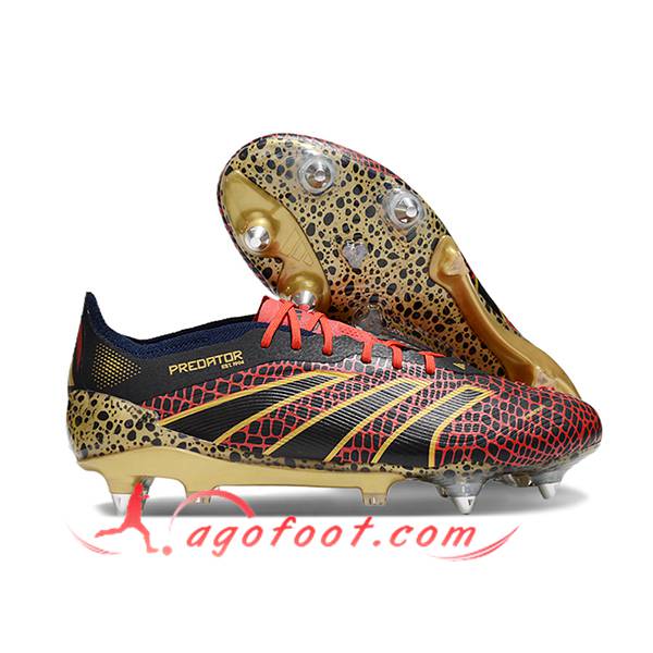 Adidas Chaussures de Foot Predator Elite SG Noir/Jaune/Rouge