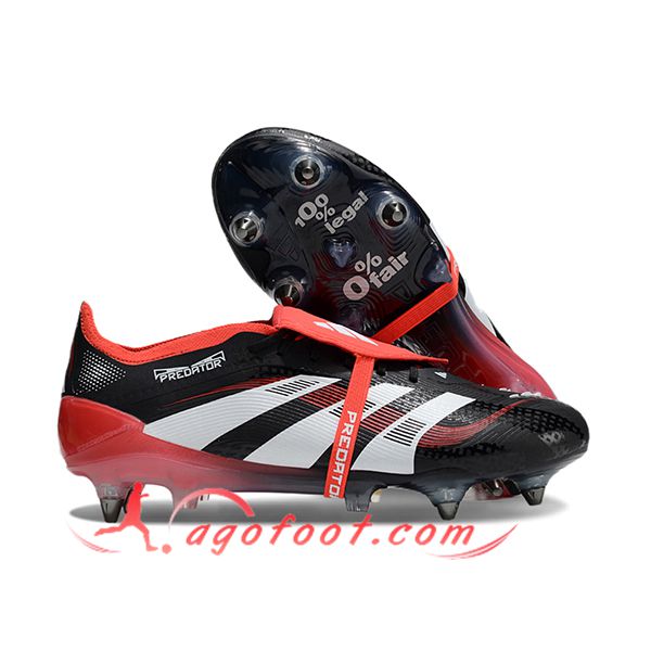 Adidas Chaussures de Foot 25 Predator Elite Tongue SG Noir/Orange/Blanc
