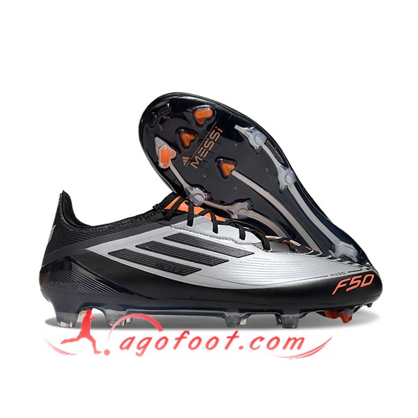 Adidas Chaussures de Foot F50 ELITE FG Noir/Gris -02