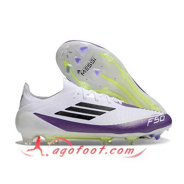 Adidas Chaussures de Foot F50 Elite FG Blanc/Pourpre/Noir