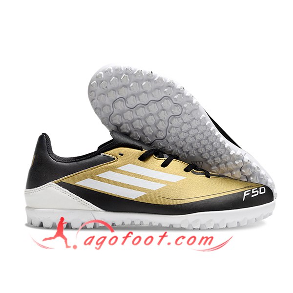 Adidas Chaussures de Foot F50 CLUB TF Jaune/Noir/Blanc