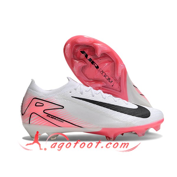 Nike Chaussures de Foot AIR Zoom Mercurial Vapor 16 Elite XXV FG Blanc/Rose/Noir