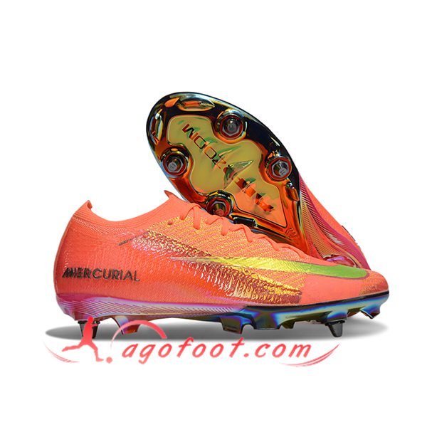 Nike Chaussures de Foot AIR ZOOM MERCURIAL VAPOR XVI ELITE SG-PRO Orange/Jaune