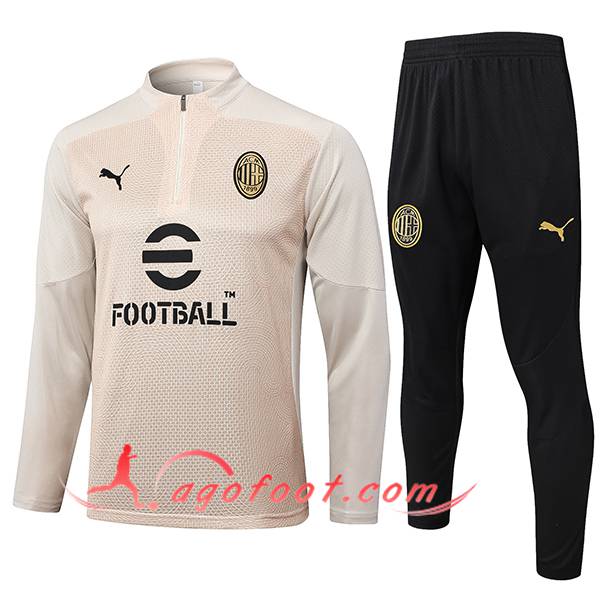 Ensemble Survetement de Foot Milan AC Beige 2024/2025