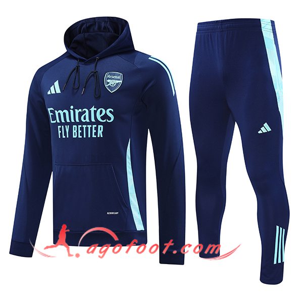 Ensemble Survetement Veste A Capuche Coupe-Vent Arsenal Bleu Marine 2024/2025