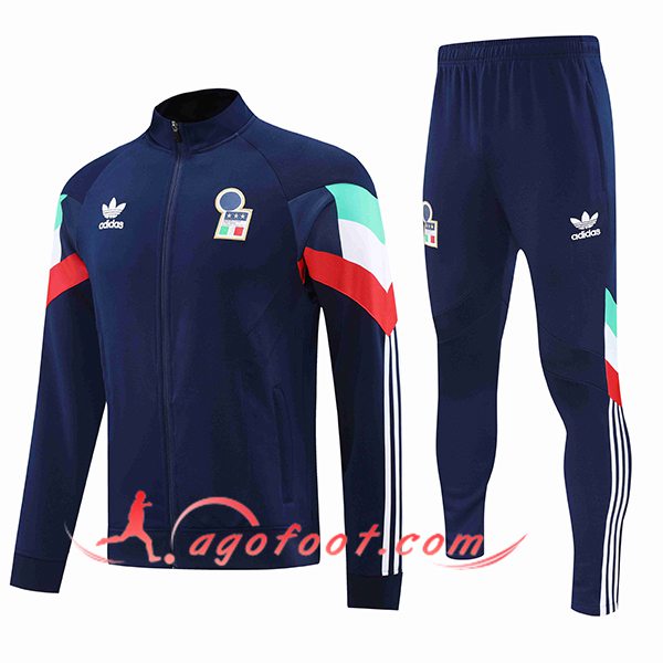 Ensemble Survetement de Foot Veste Foot Italie Bleu Marine 2024/2025