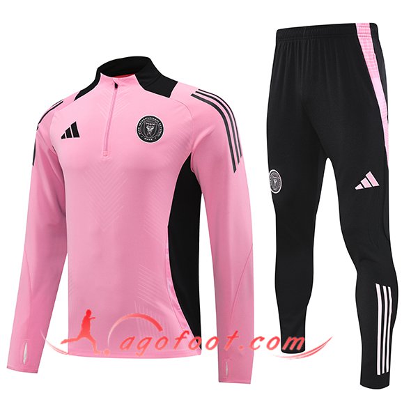 Ensemble Survetement de Foot Inter Miami CF Rose/Noir 2024/2025