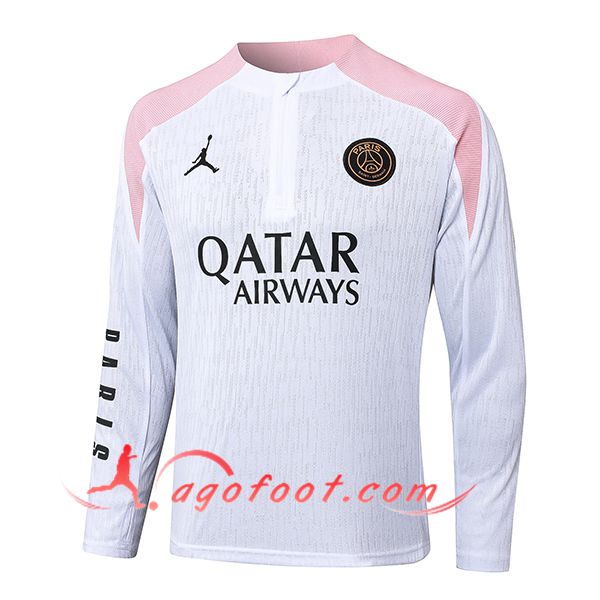 Sweatshirt Training PSG Blanc/Rose 2024/2025