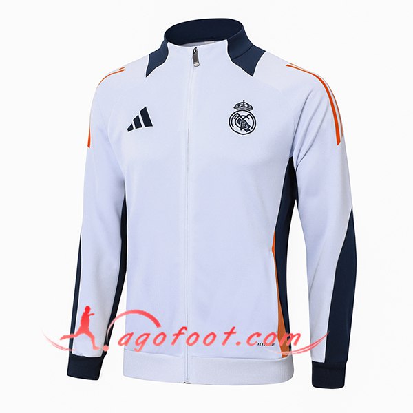Veste Foot Real Madrid Blanc/Bleu/Orange 2024/2025 -02