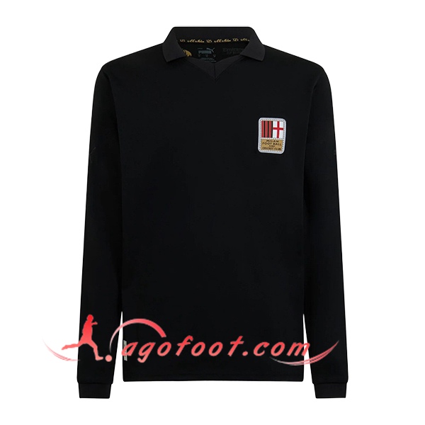 Nouveau Maillot de Foot Milan AC 125th Anniversary Manches Longues Noir 2024/2025