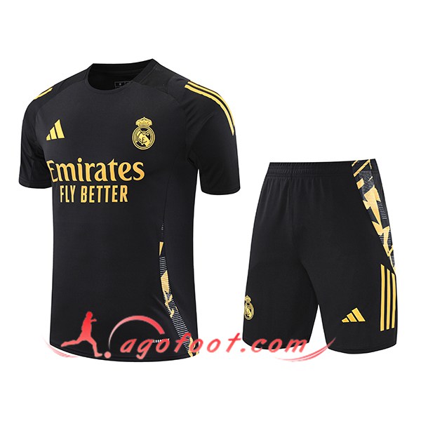 Ensemble Training T-Shirts Real Madrid Noir/Jaune 2024/2025 -03