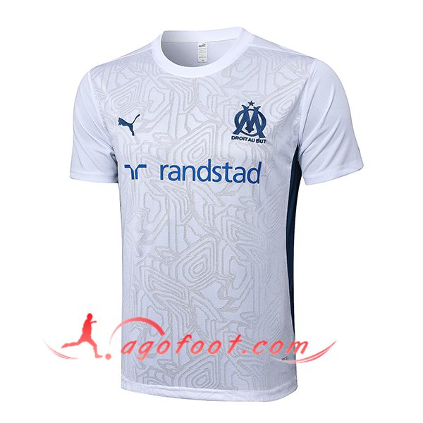 Training T-Shirts Marseille Blanc/Bleu 2024/2025