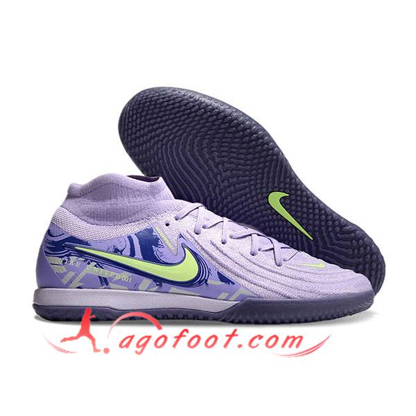 Nike Chaussures de Foot Phantom Luna Elite NU IC Pourpre/Vert