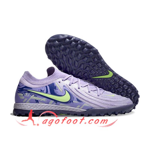 Nike Chaussures de Foot Phantom GX II EliteTF Pourpre/Vert
