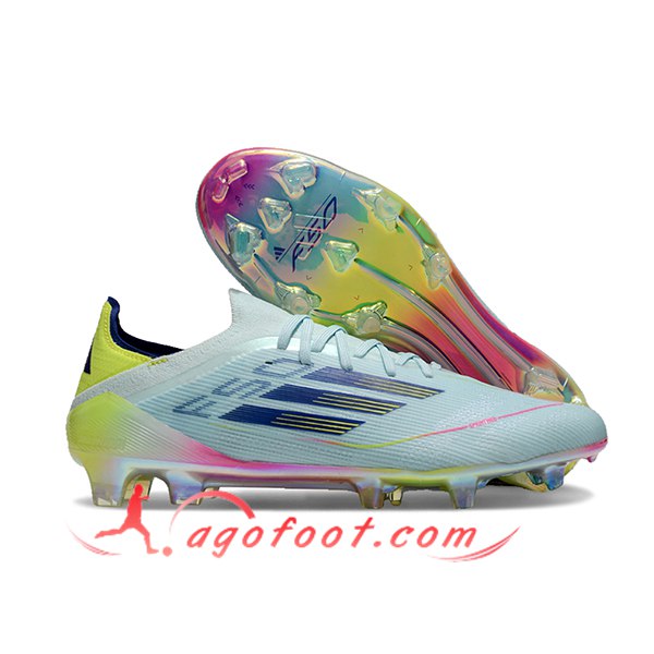 Adidas Chaussures de Foot F50 Elite FG Bleu/Jaune