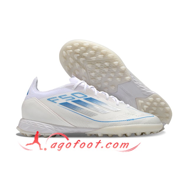 Adidas Chaussures de Foot F50 PRO TF Blanc/Bleu