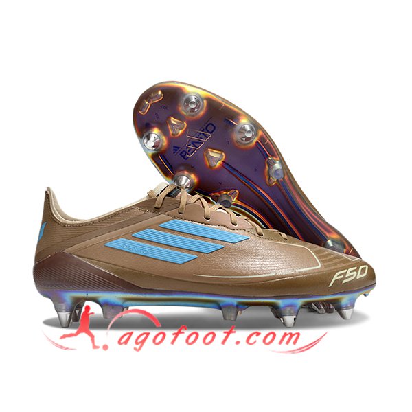 Adidas Chaussures de Foot F50 ELITE SG Brun/Bleu