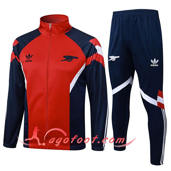 Ensemble Survetement de Foot Veste Foot Arsenal Rouge/Bleu/Blanc 2024/2025
