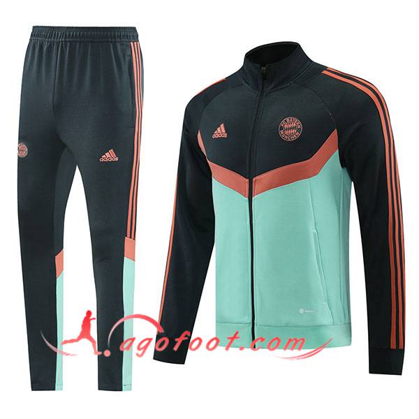 Ensemble Survetement de Foot Veste Foot Bayern Munich Vert/Noir/Brun 2024/2025